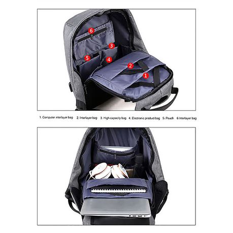 Anti-theft Travel Backpack Laptop School Bag with USB Charging Port_4